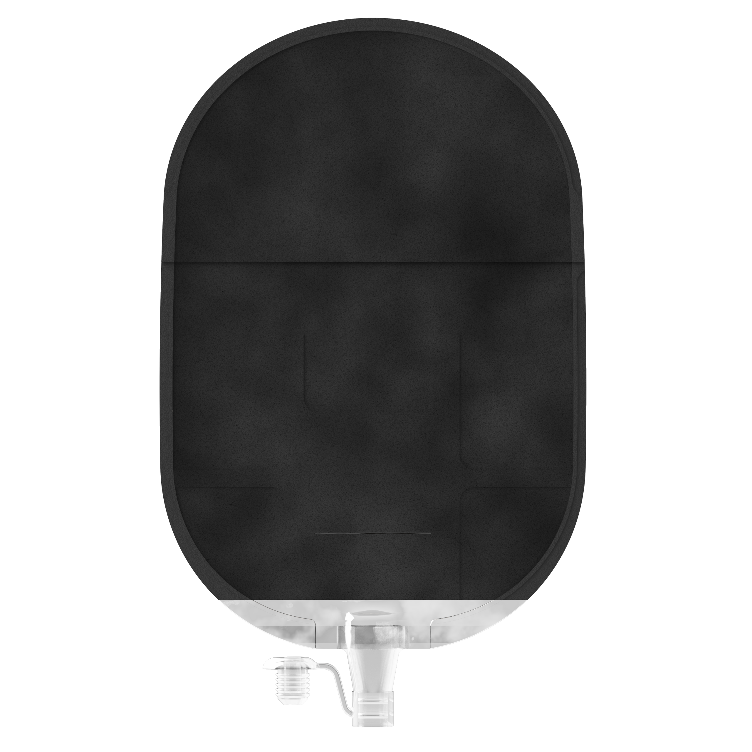 X1U1R136313 | Welland Medical, Aurum Plus, Ostomy device one-piece, urostomy, black, split soft cover, maxi, soft convex, 48mm plateau, 13mm starter hole cuts to 48mm