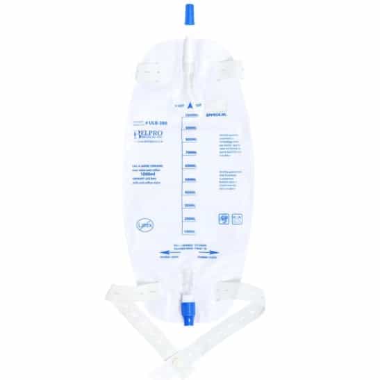 Belpro Medical Urinary Leg Bag ULB 388 with rotating drain valve and anti-reflux valve, providing a secure and comfortable urinary drainage solution in Canada.