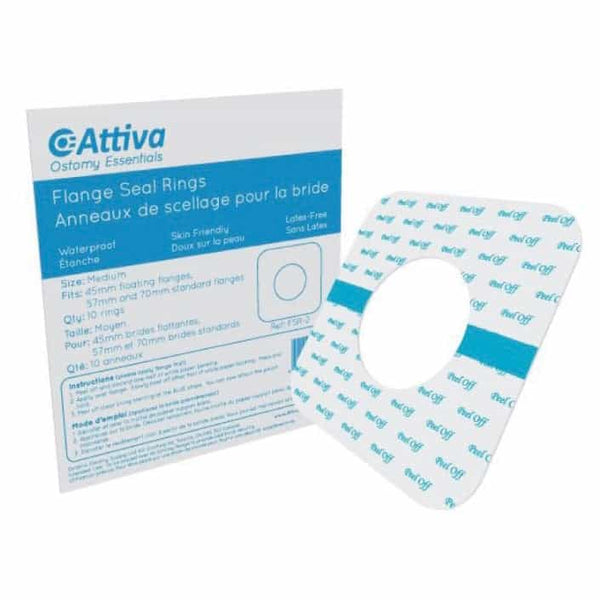 ATTIVA OSTOMY ESSENTIALS Flange Seal Rings - Medium Size, offering a secure and waterproof seal for ostomy appliances, ideal for swimming and showering.