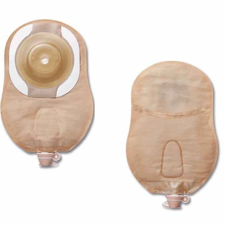 One-Piece Urostomy Pouch Beige with Soft Convex CeraPlus Barrier - Pre-sized 19 mm and 9" - 5/box - SKU #8412