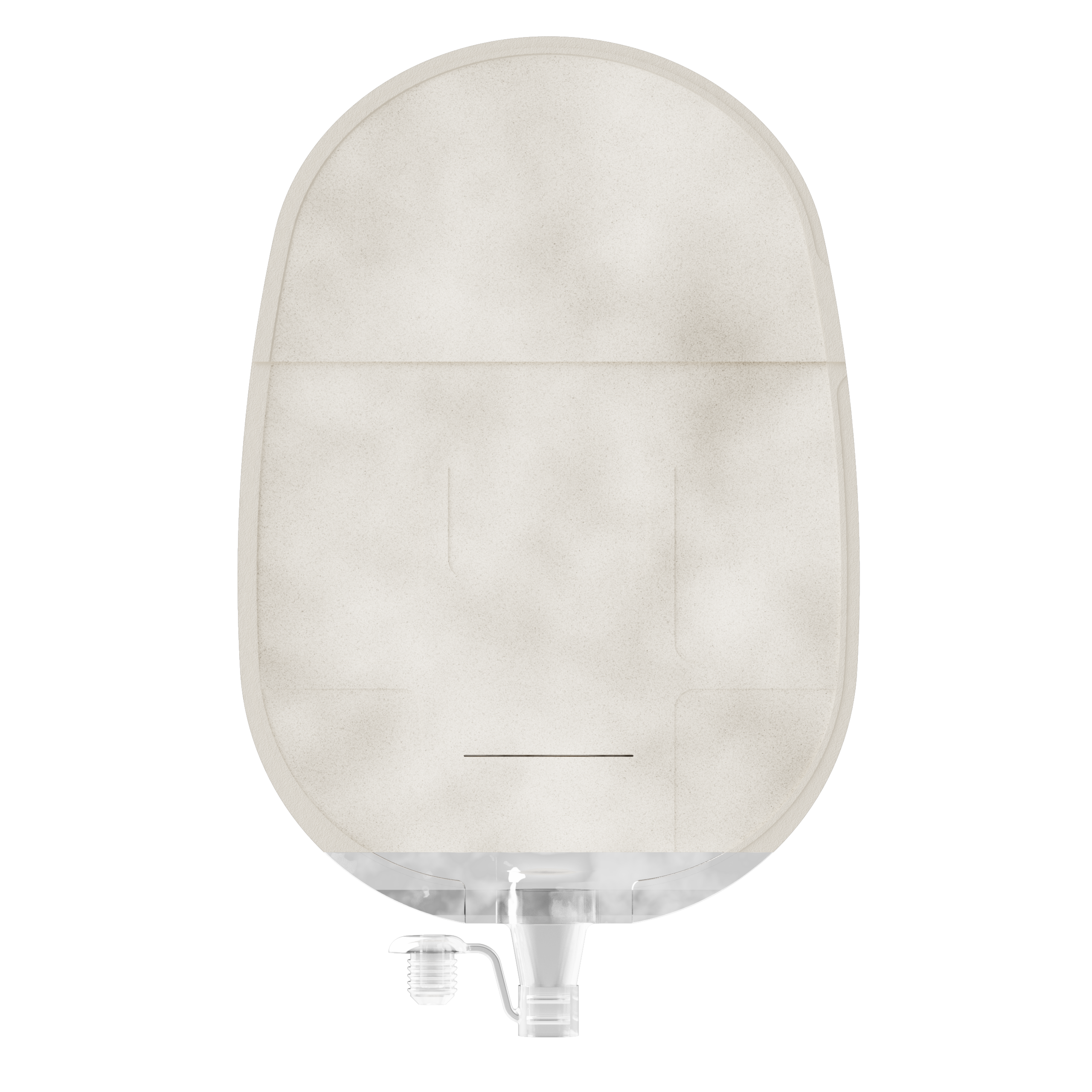 X1U1R236113 | Welland Medical, Aurum Plus, Ostomy device one-piece, urostomy, sand, split soft cover, maxi, soft convex, 25mm plateau, 13mm starter hole cuts to 25mm