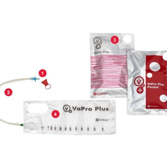 HOL 71142 | Vapro Plus Pocket hydrophilic intermittent catheter for women, straight, 14FR