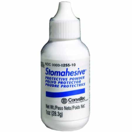 "SQU 22510 Stomahesive® Protective Powder, a Canadian low-cost ostomy care solution, designed to absorb moisture and protect against skin irritation.