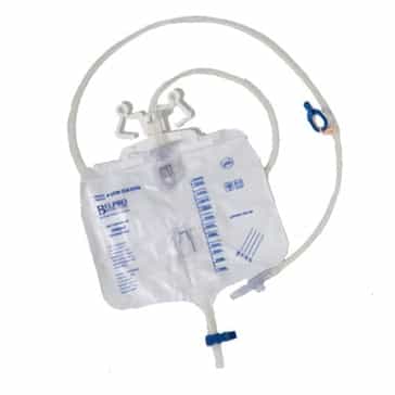 Drainage Bag 2000ml UDB-3362000 with T Drain Valve, bidirectional luerlock, and anti-reflux valve, offering efficient urinary management in Canada.