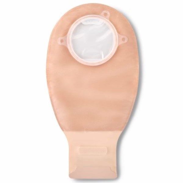 Natura® + Two-Piece Drainable Pouch with InvisiClose™ closure, featuring soft, quick-dry materials and a secure audible click system, designed for discreet and comfortable colostomy care in Canada.