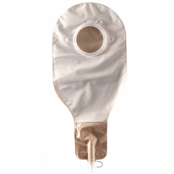 Natura High Output Drainable Pouch - Opaque 57 mm with 1-sided comfort panel, anti-reflux valve, replaceable filter - Outlet with spout and cap for high liquid output - 5/box - SKU #401558